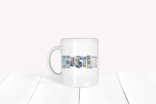 Lade das Bild in den Galerie-Viewer, Detailansicht der Tasse, die den Schriftzug 'HUSTLE' mit Dollarscheinen zeigt - ein Symbol für Entschlossenheit und Belohnung