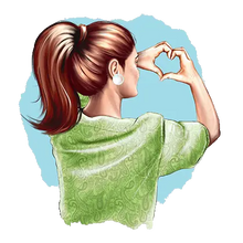 Lade das Bild in den Galerie-Viewer, Frau mit Herzhand