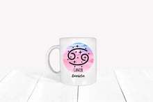 Lade das Bild in den Galerie-Viewer, personalisierte Tasse-Sternzeichen-Krebs-Namenstasse-Linkshänder