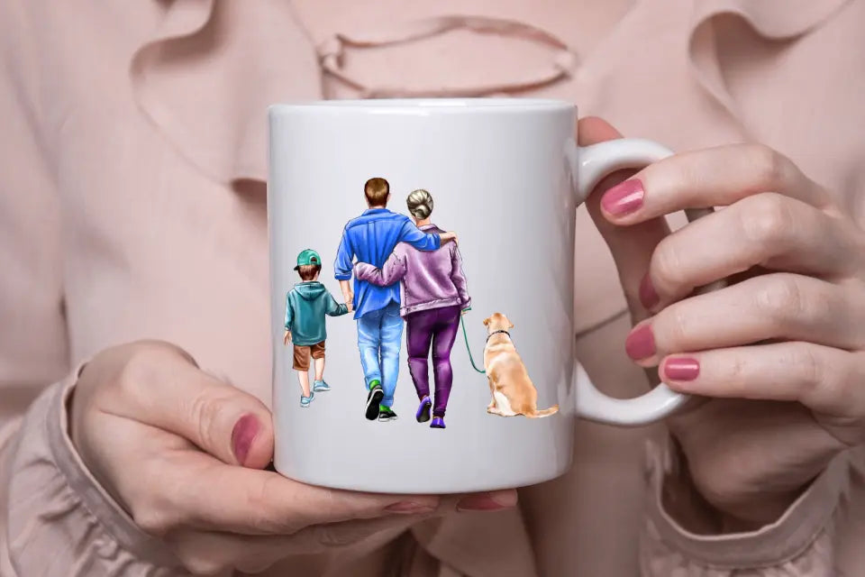 Familie beim Spazieren