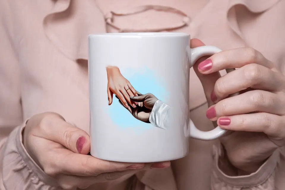 Personalisierte Tasse_Hochzeit_Brautpaar Hände_Wish-Print